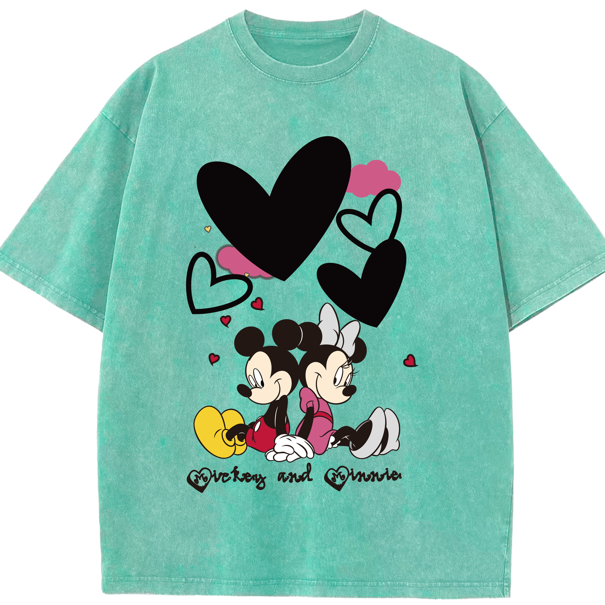 （画像用） ミッキーマウス Mickey Mouse 綿100% ヴィンテージ風 半袖Tシャツ（フロントプリント）